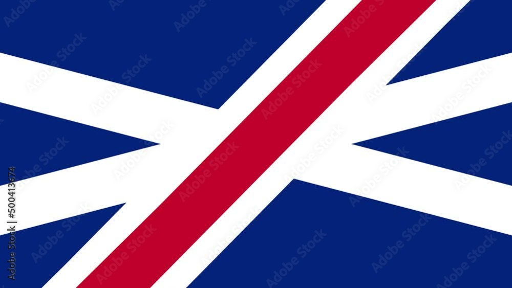 Aufkleber animated concept of united kingdom flag with rotating stripes. national flag dynamic seamless loop b