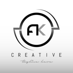 Initial Letter AK Logo With Creative Modern Business Typography Vector Template. AK Circular Letter Logo with Circle Design.