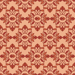 Fototapeta na wymiar Modern seamless pattern with decorative floral elements. Cute background background for textile, fabric manufacturing, wallpaper, covers, surface, print, gift wrap, scrapbooking. Vector.