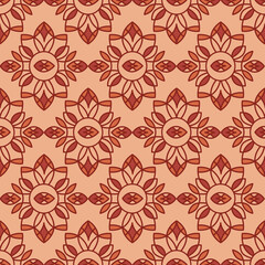 Modern seamless pattern with decorative floral elements. Cute background background for textile, fabric manufacturing, wallpaper, covers, surface, print, gift wrap, scrapbooking. Vector.