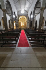 Sao Sebastiao-Saint Sebastian Church-red carpet-Our Lady of Glory statue. Lagos-Portugal-227
