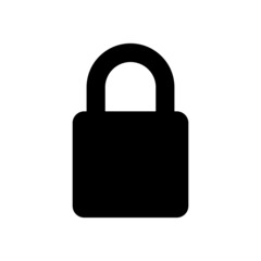 Lock black vector icon on white background
