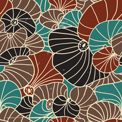 Abstract Vintage Style Floral Leaf Pattern