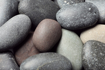 Fototapeta na wymiar Many different stones as background, closeup view