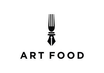 Fototapeta na wymiar pen creative food logo design icon illustration