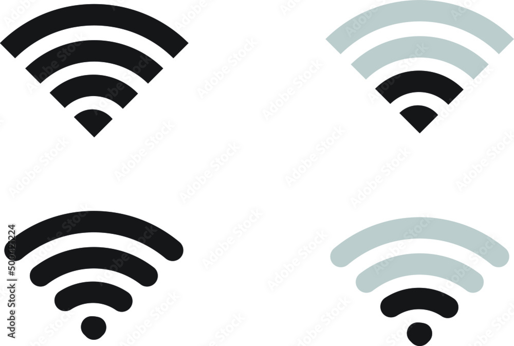 Poster set of four different wireless and icons for design. vector illustration.