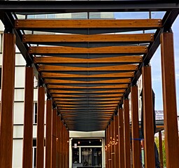 Wooden roof of a gallery