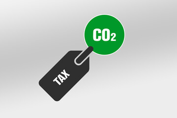 Preisschild mit CO2 und Tax
