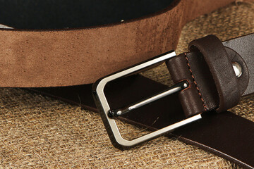 Men's belt made of genuine animal leather