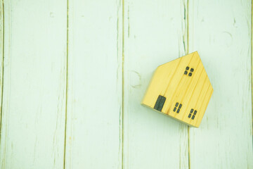 House wood model placed on table background
