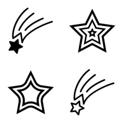 Stars1-2starfall Flat Icon Set Isolated On White Background