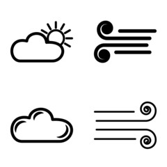 Weather Flat Icon Set Isolated On White Background