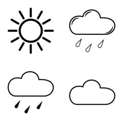 Weather Flat Icon Set Isolated On White Background