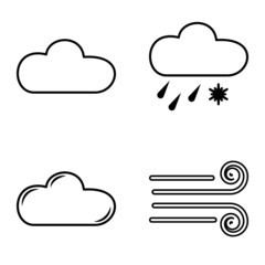 Weather Flat Icon Set Isolated On White Background