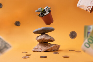 capitalism money tree plant. the concept of saving money and getting rich