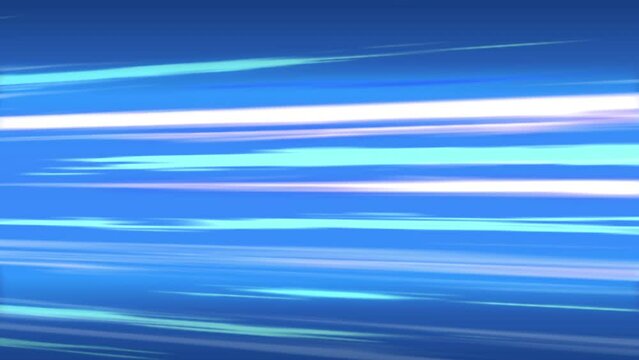 Blue Diagonal Anime Speed Lines. Fast speed neon glowing flashing lines streaks in purple pink and cool blue color