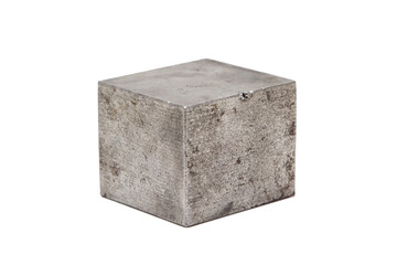Metal cube on a white background