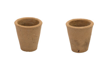 clay pot isolated on white background,Clipping path