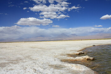 Landscape Of Salt Flats In Atacama Desert, Chile