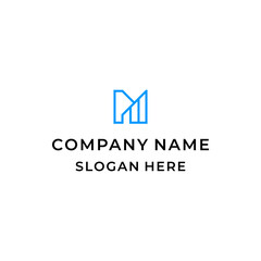 letter PM and accounting diagram logo design