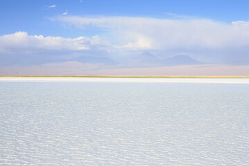 Fototapeta premium Landscape Of Salt Flats In Atacama Desert, Chile