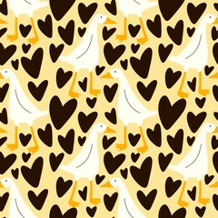 Animals seamless geese pattern for fabrics and packaging and gifts and cards and kids and wrapping paper