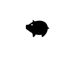 Pig vector icon. Isolated pig flat illustration