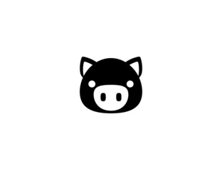 Pig vector icon. Pig Face vector. Isolated pig head flat illustration