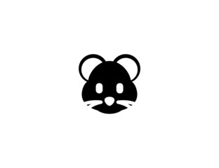 Hamster vector icon. Hamster face vector. Isolated hamster head flat illustration