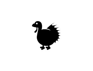 Turkey vector icon. Thanksgiving Turkey. Isolated Turkey bird, domestic or wild bird flat illustration