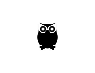 Owl vector icon. Isolated Owl bird flat illustration