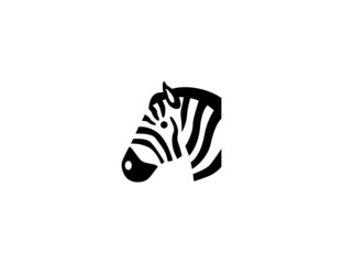 Zebra vector icon. Isolated Zebra flat illustration