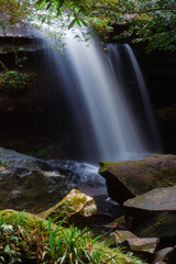 Thamyai Waterfall - Phu Kradueng National Park. It is a sandstone mountain peak cut. It has a high...