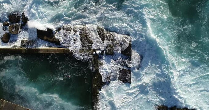 Bigola Rockpool swimmers aerial drone