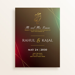 indian wedding or engagement card template design