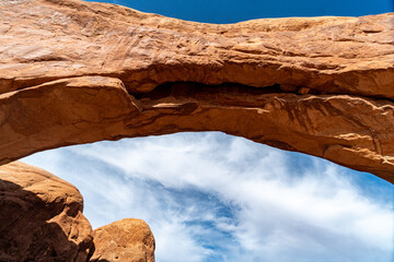Arches National Park at Midday - Arches has many arches including the famous Delicate Arch, the Window Arch, the Double Arch and other features such as Tower of Babel, Turret Arch, and the Courthouse  © RebeccaDunnLevert
