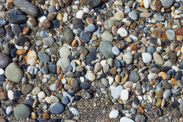 Pebble stone or river stone background with a place for an inscription