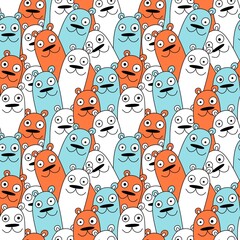 Kids seamless cartoon bears pattern for fabrics and textiles and packaging and linens and kids and wrapping paper