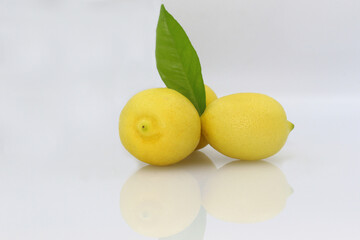 isolated lemons on a white background