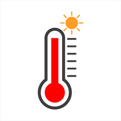 thermometer icon in trendy flat design on white background