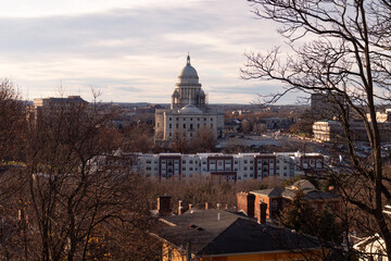 Fototapeta na wymiar Providence Rhode Island Skyline with the State Capitol Building