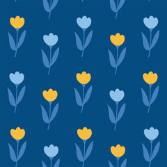 Vector seamless floral pattern. Endless pattern can be used for fabric, wallpaper, pattern fills, web page background, surface textures. Hand drawn flowers leaves and elements.
