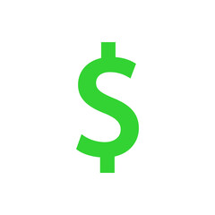 Dollar sign green vector icon