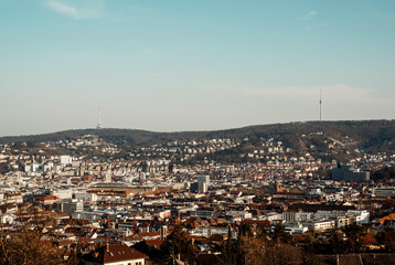 Blick auf den Fernsehturm Stuttgart, Baden-Württemberg