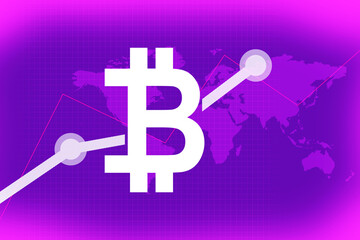 2d rendering Stock market online business concept. business Graph  with bit coin
