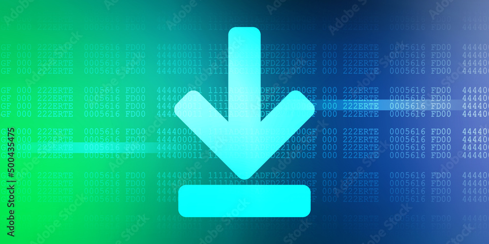 Poster 2d rendering downloading arrow icon