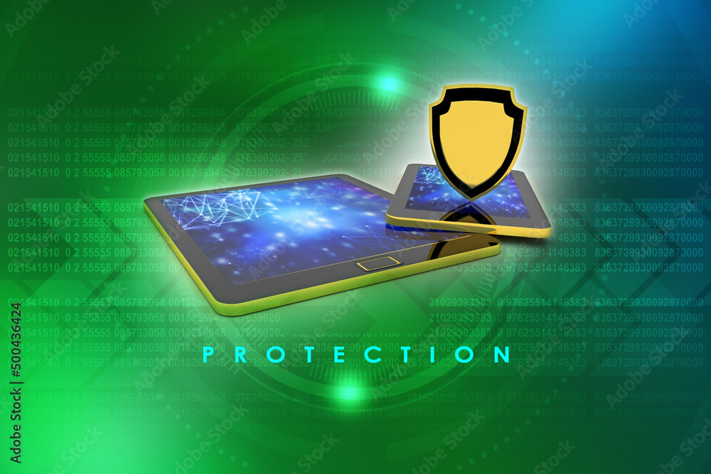 Poster 3d rendering transmitter mobile with shield
