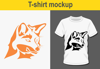 Graphic t-shirt design,Fox head ,vector illustration for t-shirt.
