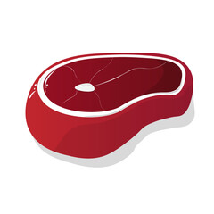 Barbecue grill steak raw meat vector icon