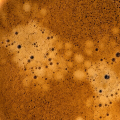 coffee foam, texture, close-up, yellow-brown, square format